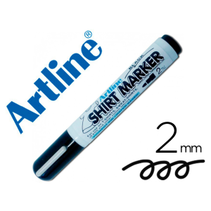 Rotulador artline camiseta ekt-2 negro punta redonda 2 mm para uso en camisetas