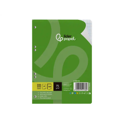 Recambio liderpapel din a5 100 hojas 75 gr milimetrado sin margen 6 taladros