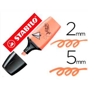 Rotulador stabilo boss mini pastel love melocoton sedoso