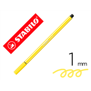 Rotulador stabilo acuarelable pen 68 amarillo limon punta gruesa 1mm