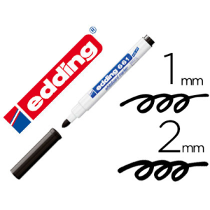 Rotulador edding para pizarra blanca 661 color negro punta redonda 1-2 mm