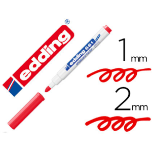 Rotulador edding para pizarra blanca 661 color rojo punta redonda 1-2 mm