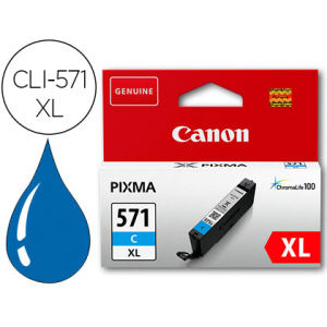 Ink-jet canon cli-571xl pixma mg6852 / ts6050 / ts8050 cian 500 pag