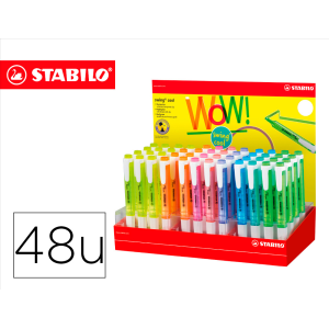 Rotulador stabilo fluorescente swing cool expositor de 48 unidades colores surtidos