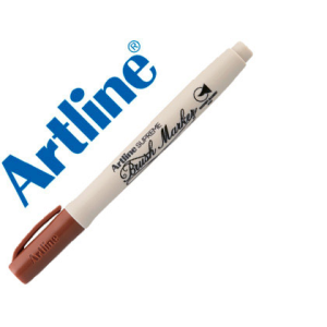 Rotulador artline supreme brush pintura base de agua punta tipo pincel trazo variable marron