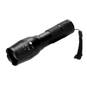 Linterna q-connect telescopica aluminio 5w modo alumbrado alto medio bajo estroboscopio sosapagado 3 pilas aaa