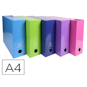Caja transferencia exacompta iderama din a4 lomo 90 mm colores surtidos