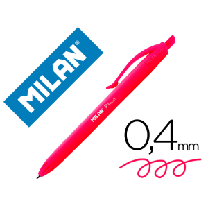 Boligrafo milan p1 retractil 1 mm touch rojo