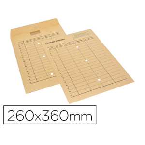 Sobre sam bolsa kraft natural 120 gr cierre multiadhesivo 260x360 mm correo interno 3 taladros impreso 2 caras caja