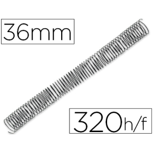 Espiral metalico q-connect 64 5:1 36mm 1,2mm caja de 25 unidades