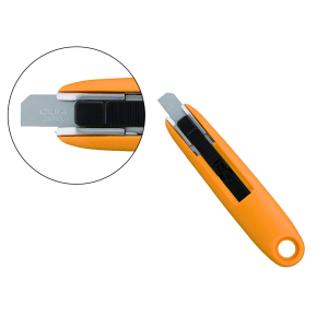 Cortador de seguridad olfa cuchilla ancha 12,5mm formato compacto con cuerpo de acero inoxidable