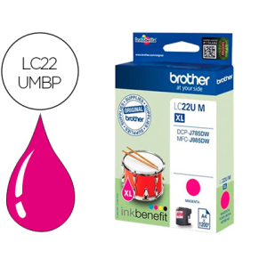 Ink-jet brother lc22umbp xl dcp-j785dw / dcp-j785dwxl / mfc-j985dw / mfc-j985dw magenta 1.200 pag