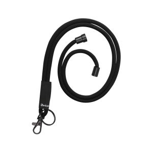 Cordon colgante para identific ador djois textil con llave ro y mosqueton 43 cm negro pack de 10 unidades