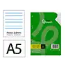Recambio liderpapel din a5 100 hojas 75 gr pauta 4 3.5mm con margen 6 taladros