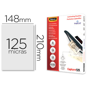 Bolsa de plastificar fellowes brillo din a5 125 mc pack 100 unidades