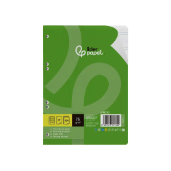 Recambio liderpapel din a5 100 hojas 75 gr pauta 4 3.5mm con margen 6 taladros