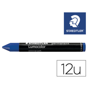 Cera staedtler para marcar azul lumocolor permanente omnigraph 236 caja de 12 unidades