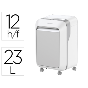 Destructora de documentos fellowes lx211 capacidad de 15 hojas seguridad p5 blanca papelera 23 l grapas