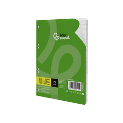 Recambio liderpapel din a5 100 hojas 75 gr pauta 4 3.5mm con margen 6 taladros
