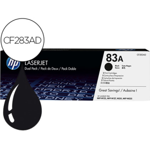 Toner hp laserjet pro 83a mfp m125 m127 m201 m225 negro pack de 2 unidades 1500 paginas