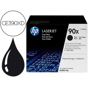 Toner hp laserjet 90x enterprise m4555mfp negro pack de 2 unidades 24000 paginas