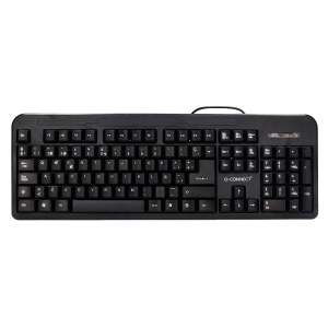 Teclado q-connect negro con cable 1,5 m compatible windows