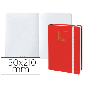 Libreta quo vadis life journal infinite dots puntos 15x21 cm 224 hojas tapa similpiel rojo