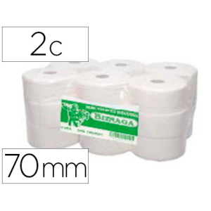 Papel higienico biznaga jumbo 2 capas celulosa blanca mandril 76 mm para dispensador kf16756
