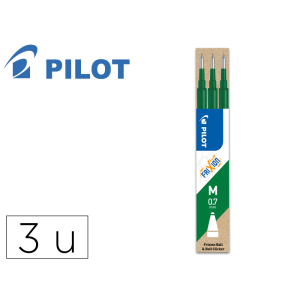 Recambio boligrafo pilot frixion ball verde caja de 3 unidades
