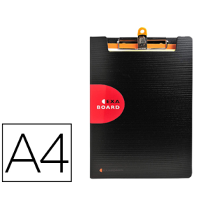 Carpeta exacompta exactive con tapa polipropileno negro con pinza y portaboligrafo din a4