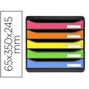 Fichero cajones sobremesa exacompta big-box plus classic iderama arlequin 5 cajones multicolores