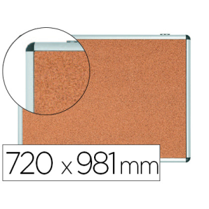 Vitrina de anuncios bi-office fondo corcho de interior marco de aluminio 720x981 mm