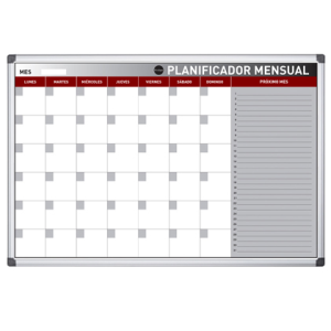 Planning magnetico bi-office mensual lacado marco aluminio rotulable 60x45 cm