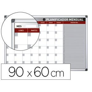 Planning magnetico bi-office mensual lacado marco aluminio rotulable 90x60 cm