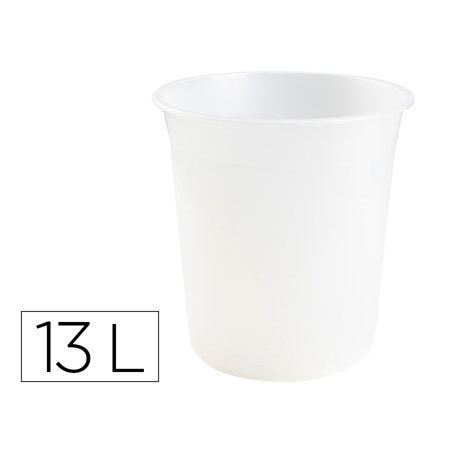 Papelera plastico q-connect transparente 13 litros 275x285 mm