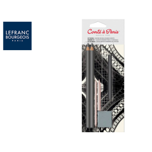 Set de dibujo conte a paris blister de 2 lapices 2h/6b + 1 barra carbon comprimido + 2 difuminos + 1 goma miga pan