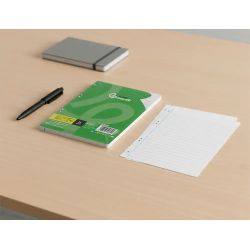 Recambio liderpapel din a5 100 hojas 75 gr pauta 4 3.5mm con margen 6 taladros