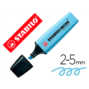 Rotulador stabilo boss fluorescente 70 pastel azul nublado