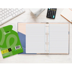 Recambio liderpapel din a5 100 hojas 75 gr pauta 4 3.5mm con margen 6 taladros