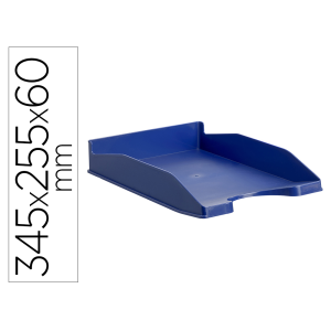 Bandeja sobremesa archivo 2000 antimicrobiana plastico apilable 3 posiciones din a4 y folio azul 345x255x60 mm