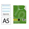 Recambio liderpapel a5 100 hojas 75gr pauta 5 2.5mm con margen 6 taladros