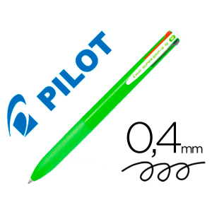 Boligrafo pilot super grip g 4 colores retractil sujecion de caucho tinta base de aceite cuerpo color verde