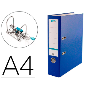 Archivador de palanca elba top carton compacto polipropileno con rado din a4 lomo de 80 mm azul