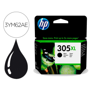 Ink-jet hp 305xl deskjet 1210 / 1212 / 1255 / 2732 / 2752 / 4155 / 4158 envy 6020 / 6052 /6055 / 6420 negro 240