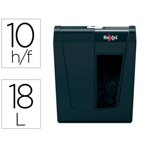 Destructora de documentos rexel secure x10 eu capacidad 10 hojas grapas clips tarjetas y cd 18 l