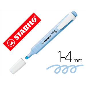Rotulador stabilo fluorescente fino swing cool pastel azul nublado