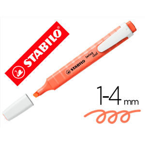 Rotulador stabilo fluorescente fino swing cool pastel coral meloso
