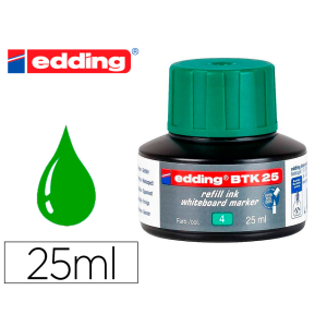 Tinta rotulador edding pizarra blanca btk-25 color verde bote 25 ml