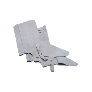 Polaina para soldador faru cuero al cromo ajustable con velcro y hebilla 40 cm