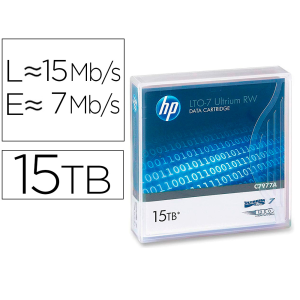 Cinta datos hp lto ultrium 7 supl 15 tb rw/1000 paginas